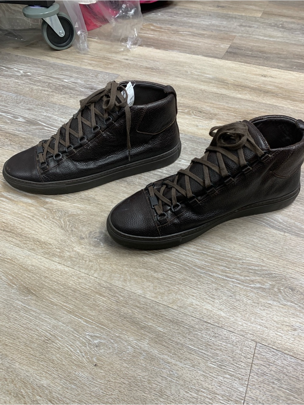 Balenciaga Arena Brown Leather Sneakers Size 45 - Picture 5 of 9